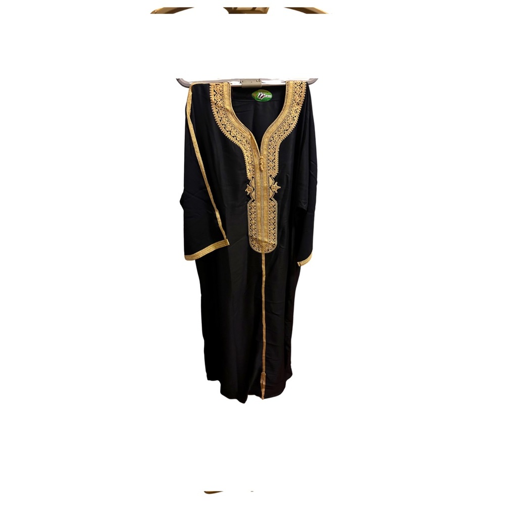 Elegant Black and Gold Men's Kaftan